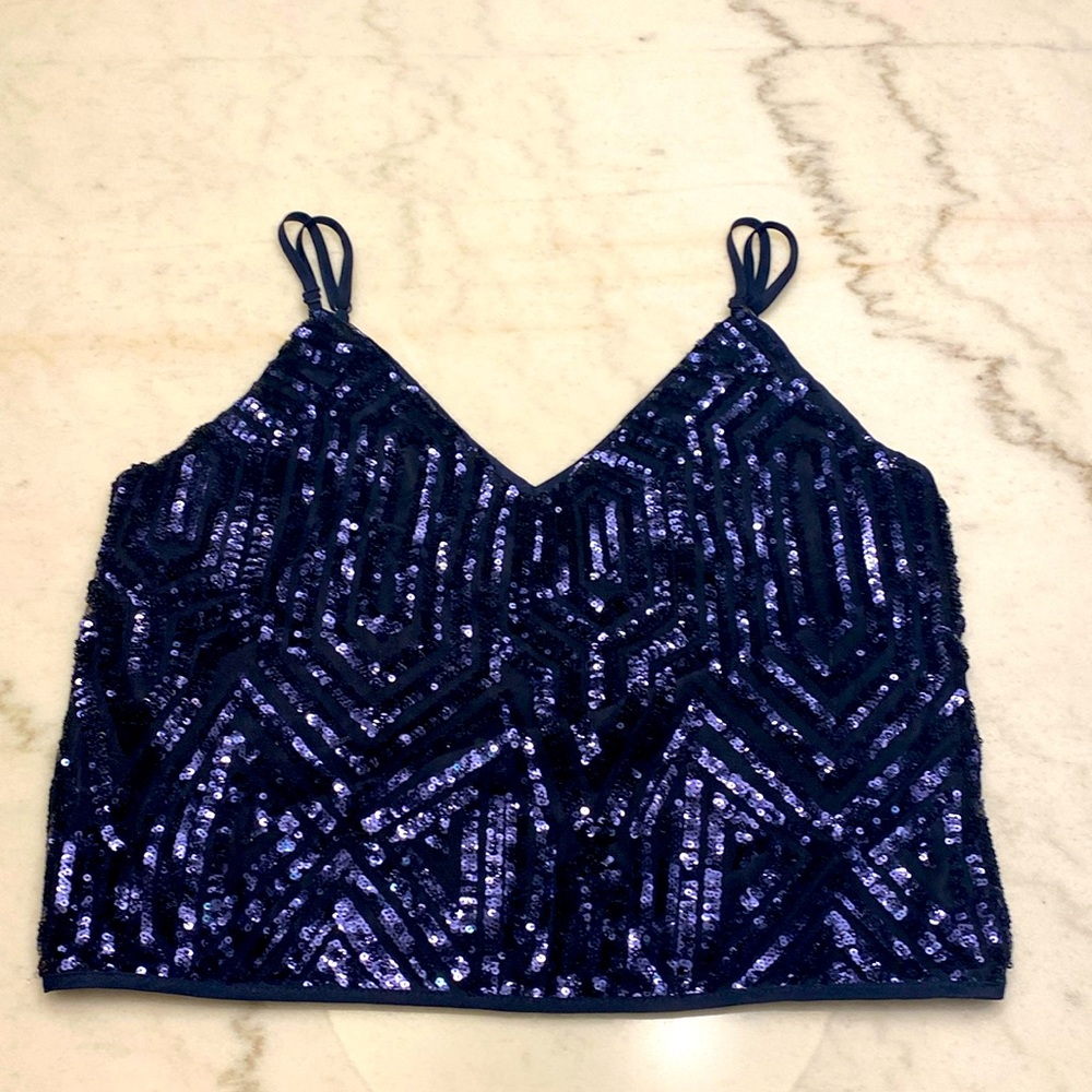 Forever 21 sequin tank - dark navy - small